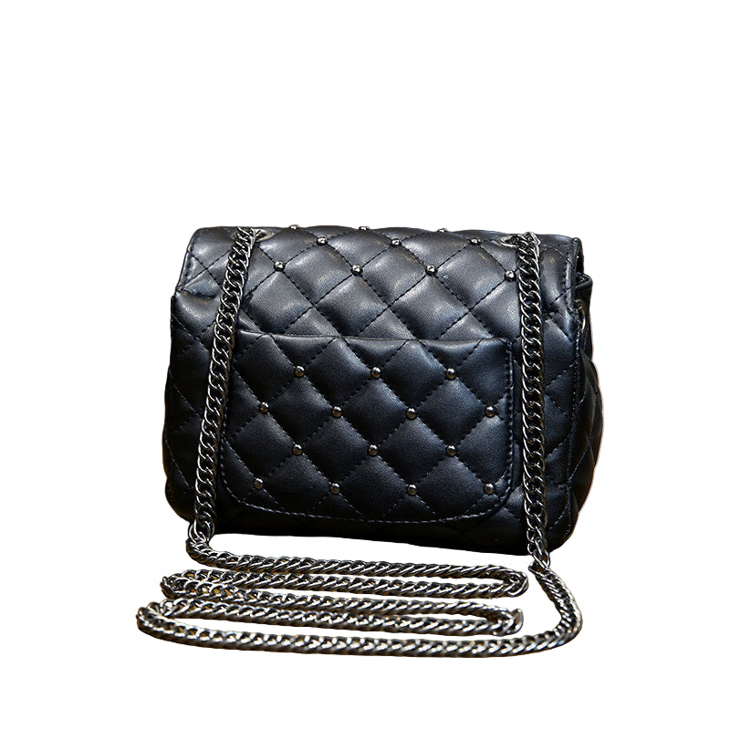 Women's Fashionable Shoulder Lingge Chain Bag Original Leather Large Capacity Crossbody Bag Women's Shoulder Bag