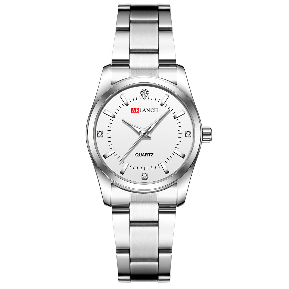 ARLANCH Orologio da polso da donna di lusso in acciaio inossidabile con quadrante piccolo al quarzo e strass.