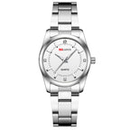 ARLANCH Orologio da polso da donna di lusso in acciaio inossidabile con quadrante piccolo al quarzo e strass.