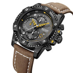 Heren quartzhorloge, casual, modieus leren horloge
