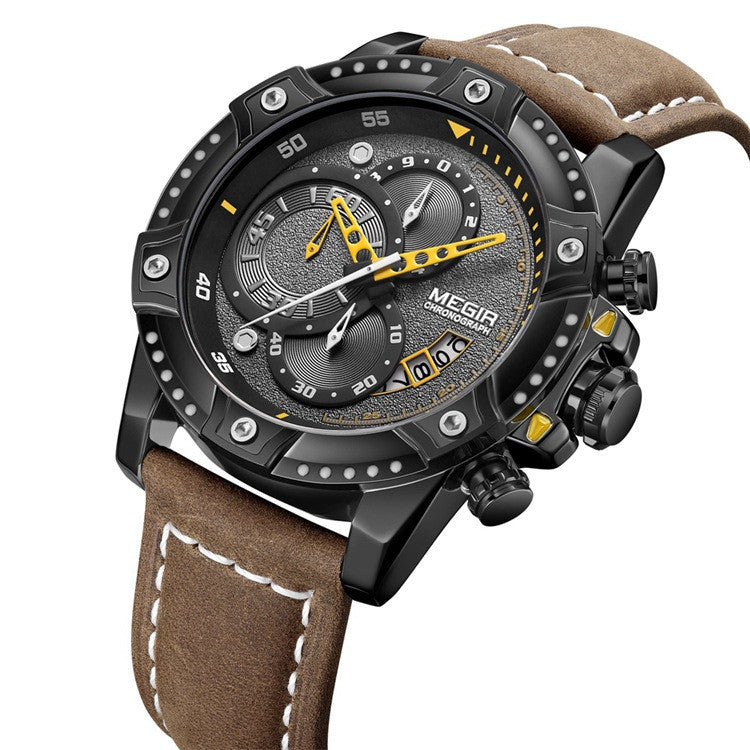 Orologio al quarzo da uomo, orologio casual alla moda in pelle