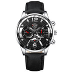 Mode heren zakelijke riem quartz horloge heren kalender horloge DEYROS merk horloge