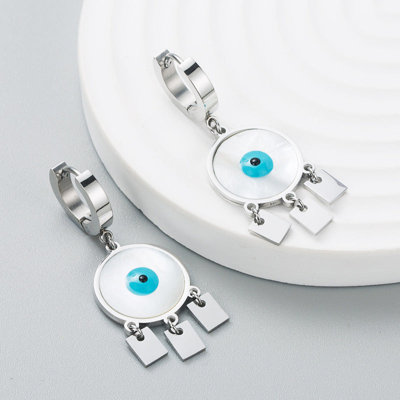 Women's Titanium Steel Earrings Net Red Popular Shell Temperament Does Not Change Color