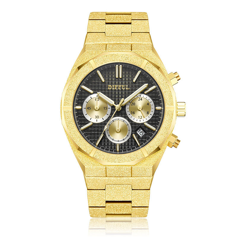 DIFFUL Men's Luxury Fashion Watch Automatic Quartz Movement Steel Strap Waterproof Man Watch - Acquisti Online
