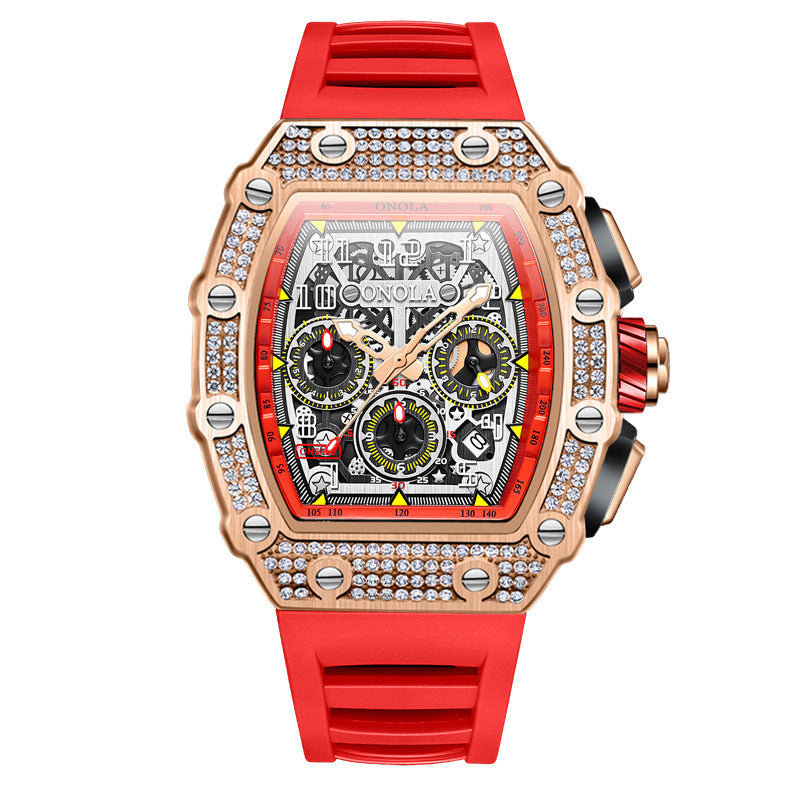 Orologio meccanico multifunzionale alla moda, nuovo, stile Full Diamond
