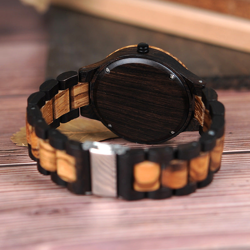 BOBO BIRD Houten Quartz Horloge Horloges met Lichtgevende Wijzers in Houten Modieus Waterdicht Quartz Horloge 
