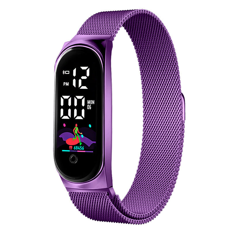 Modieus slim digitaal horloge, roestvrijstalen mesh-riem, digitaal horloge, fitnesstracker, slimme herinnering, digitaal horloge