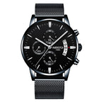 Men Watch Chronograph Sport Mens Waterproof Full Steel Quartz watch