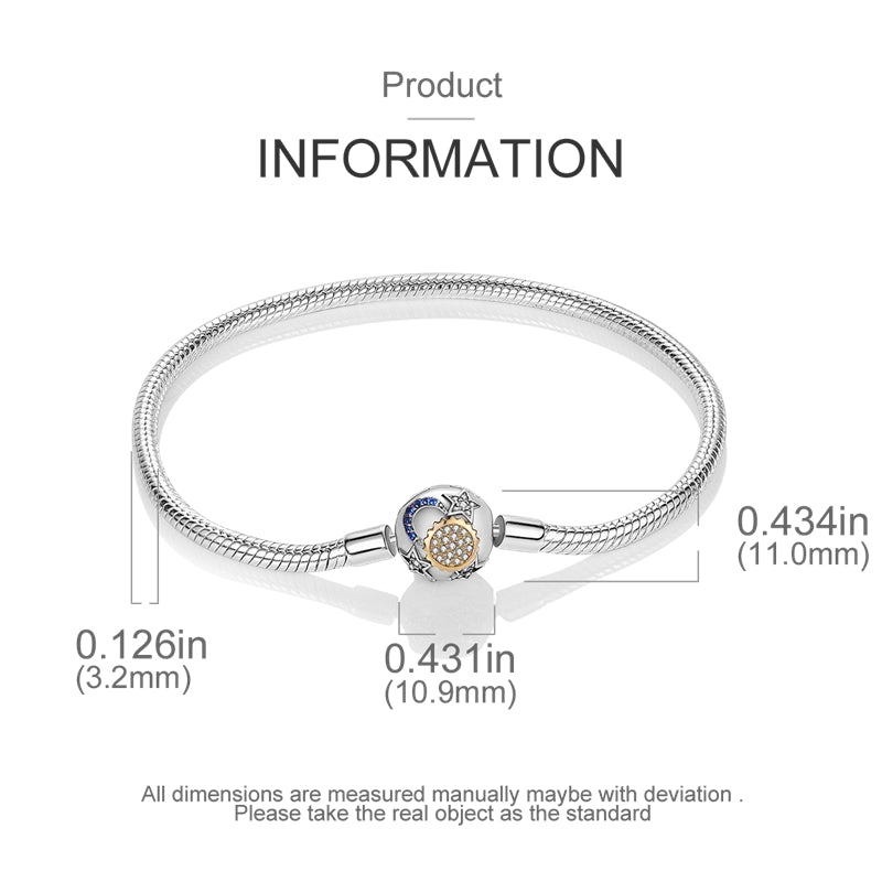 Bracciale da donna alla moda in argento sterling 925, in lega di rame, placcato argento, con catena a serpente e zirconi.
