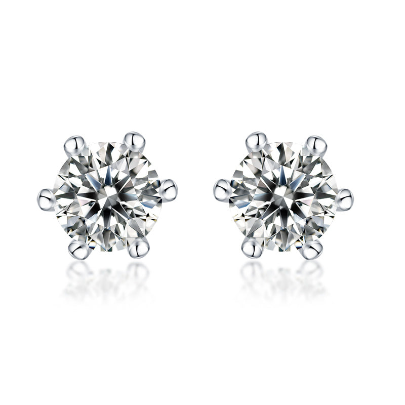 Luxe damesoorbellen van 925 sterling zilver, klassieke oorbellen met zes pootjes, moissanite en diamanten, zilveren oorringen, heupoorbellen.