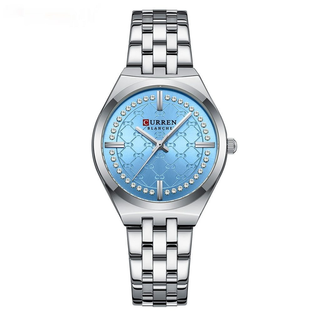CURREN Dames Quartz Horloge Luxe Diamant Roestvrijstalen Band Waterdicht Kleine Wijzerplaat Dames Casual Horloges