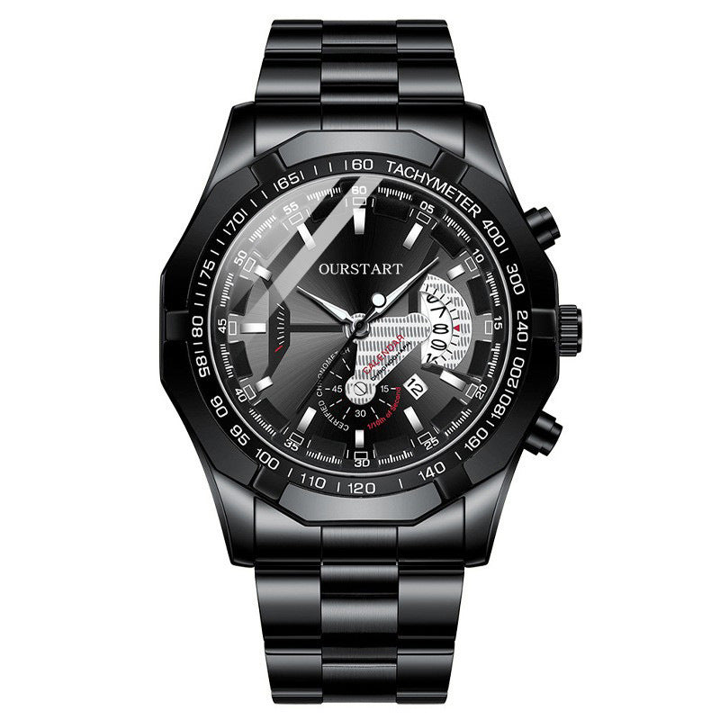 Man Business Casual Fashion Watch Automatic Quartz Movement Leather Band Business Men Watch - Acquisti Online
