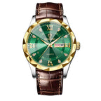 BINBOND Top Brand Luxury Fashion Men's Quartz Watch Waterproof Week Date Watch Men's Sports Watch Stainless Steel Quartz Wristwatch Genuine Leather Men's Waterproof Leisure watch