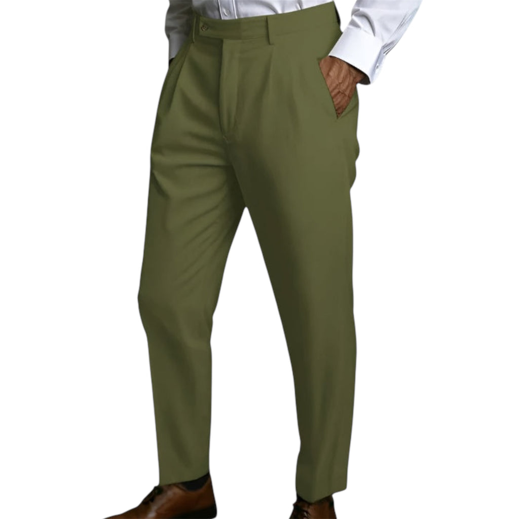 Men's Fashionable Business Casual Formal Pants Solid Color Mid Waist Linen Pocket Flat Comfortable Breathable Men's Pants