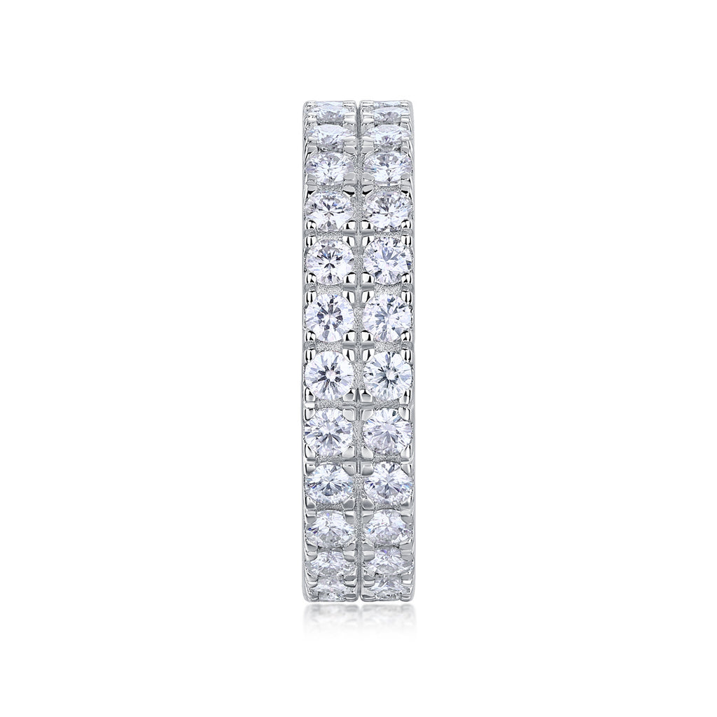 Multi-row Diamond Ring Luxury Fashion Set Moissanite Silver Ring