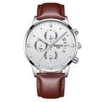 Men Watch Chronograph Sport Mens Waterproof Full Steel Quartz watch