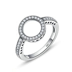 S925 Sterling Silver Simple Inlaid Sterling Silver Lady Ring