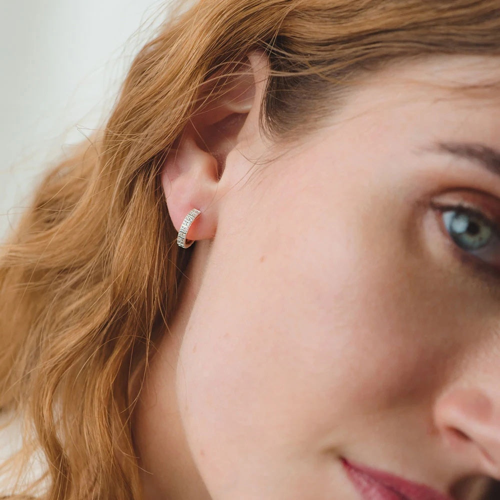 Women Luxury Earrings High Quality Elegant Sparkly Diamond Hoops Gold Plated S925 Silver Zircon Hoop Women Earrings