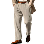 Men's Formal Velvet Front Pocket Straight Trousers