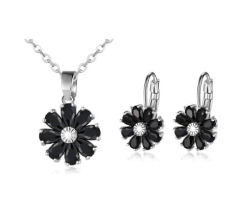 Oorbellen met koperen zirkonia en bloemendiamant