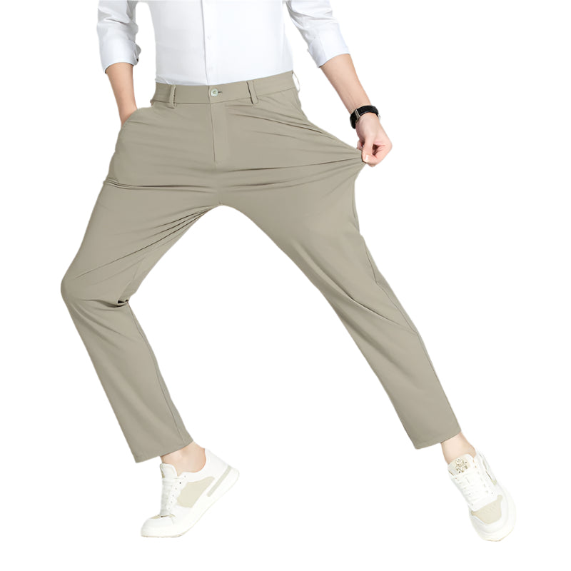 Men's Casual Pants Spring Ice Silk Elastic