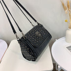 Women's fashion Skull Bag Rivet Large Capacity Shoulder Pillow Bag