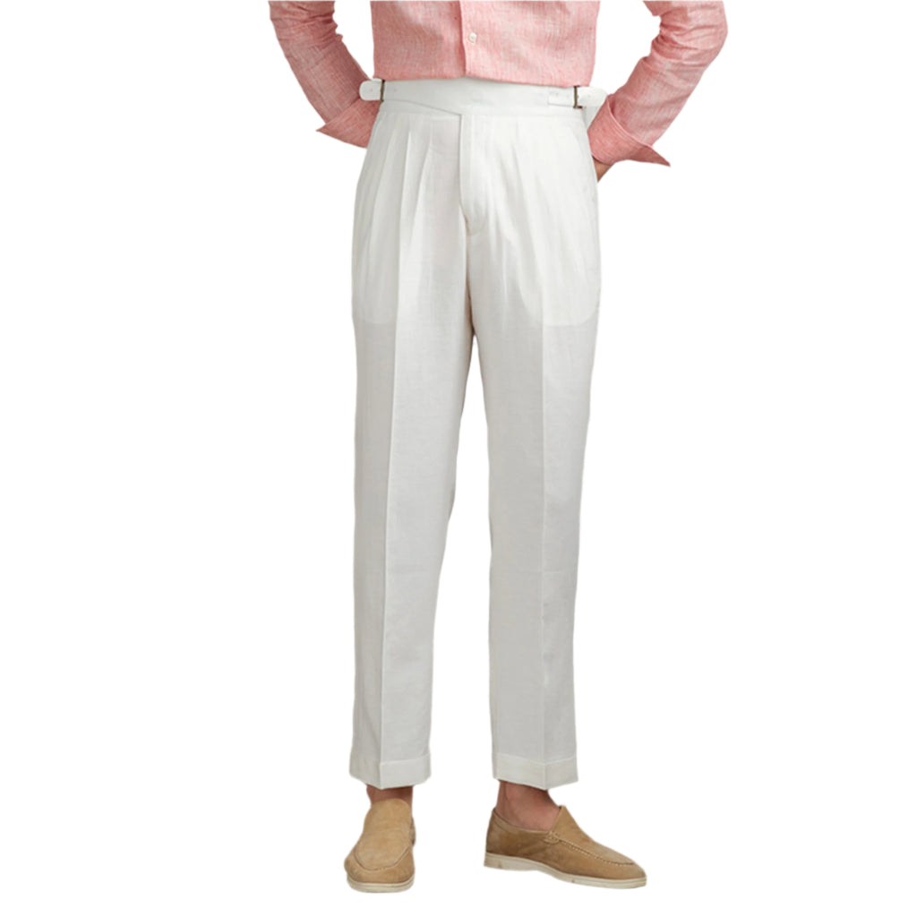 Fashion Retro Breathable Cotton And Linen High Waist Straight-leg Pants