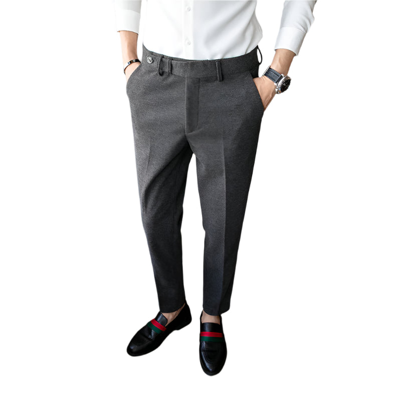 Fashion Slim-fit Thickened Autumn Wool Small Suit Men's Pants