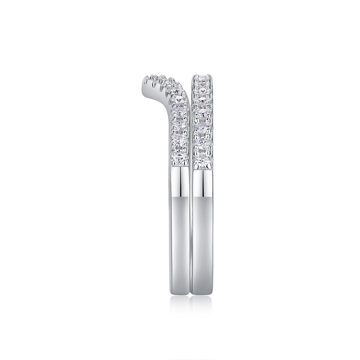 Luxe ring voor dames, moissaniet, kroon, diamanten ring, 925 sterling zilveren ring, ronde dubbele laag, verlovingsring voor dames