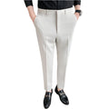 Herenmode Casual Zakelijke Formele Broek Drapering Effen Kleur Casual Pak Chemische Vezelmenging Herenbroek