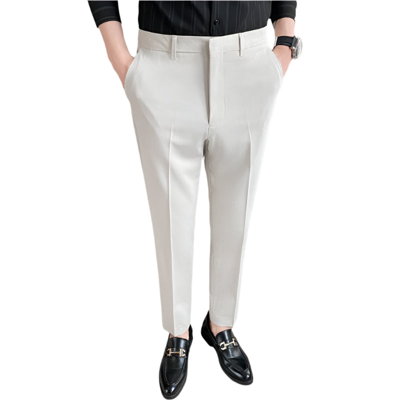 Men's Fashionable Casual Business Formal Pants Draping Solid Color Casual Suit Chemical Fiber blending Men's Pants