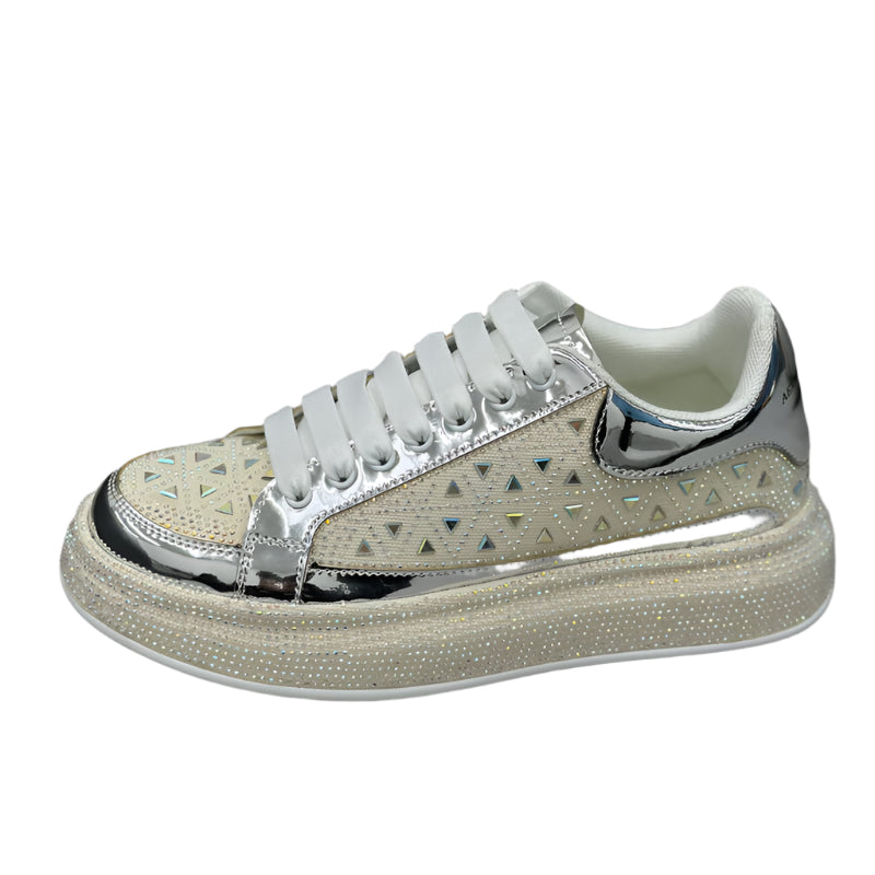 Fashionable Low-top Rhinestone Platform Hight Increasing Shoes