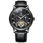 Orologio meccanico da uomo alla moda con quadrante grande in acciaio inossidabile e data luminosa