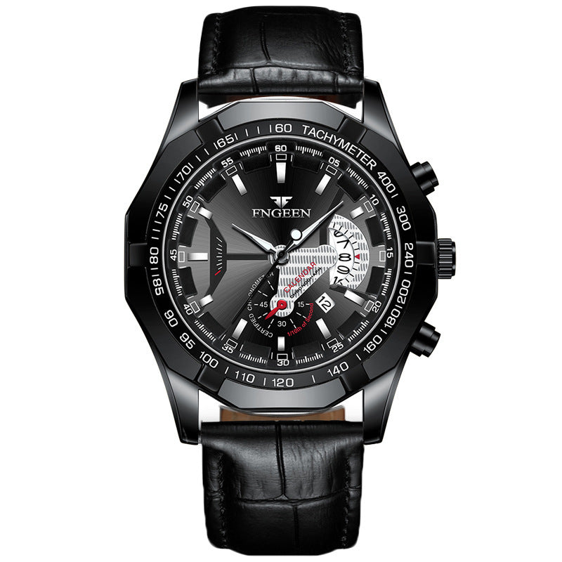 Orologio da Uomo Fngeen Impermeabile Movimento Automatico al Quarzo Luminoso Cinturino in Acciaio Orologio da Uomo Elegante per il Business