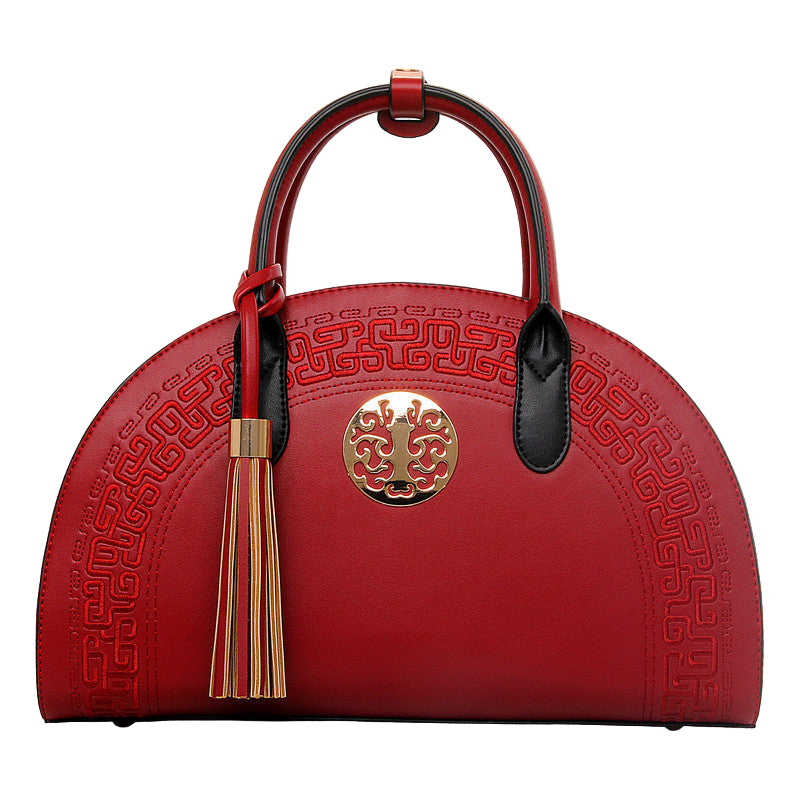 Luxe handtas voor dames, origineel leer, grote capaciteit, ritsvak, modieuze tas, damesfeesthandtas