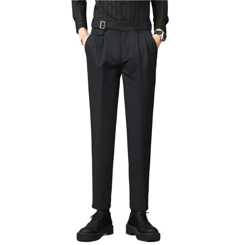 Heren modieuze zakelijke casual formele broeken micro-elasticiteit midden taille herenbroeken slim fit heren casual broeken