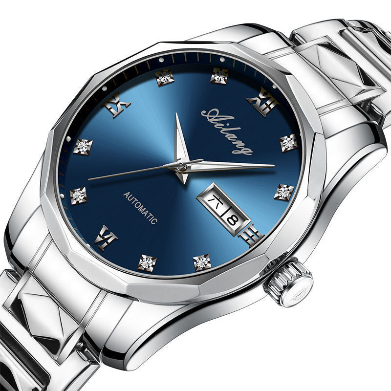 Orologio da uomo AILANG in acciaio inossidabile, impermeabile, automatico, meccanico, orologio da polso da uomo luminoso e impermeabile