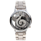 New Style look Music Note Men's Watch Stainless Steel Wristwatch Luxury Fashion Hollow Unisex Watch