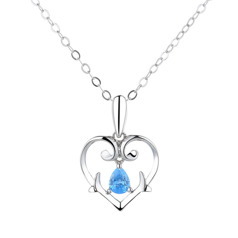 S925 Sterling Zilveren Jong Meisje Hart Ketting