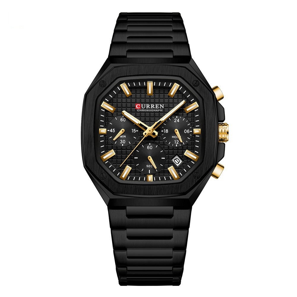 CUREEN Fashion Date Quartz Men Watches Top Brand Luxury Male Clock Chronograph Sport Mens Wrist Watch