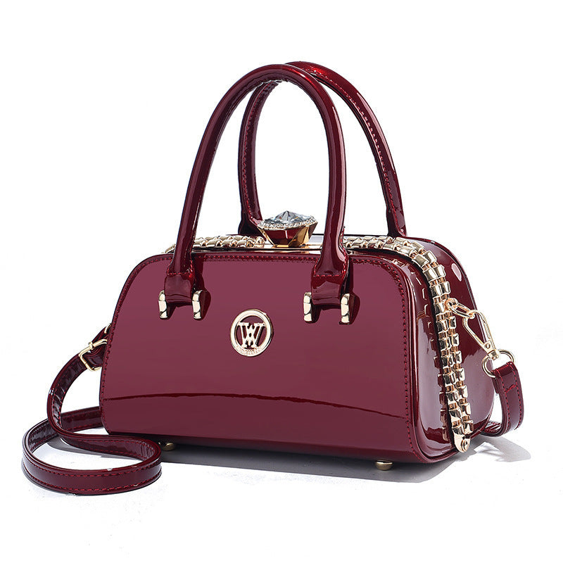 Luxe handtas voor dames, grote schoudertas, origineel leren tas met rits, dames crossbody tas