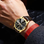 Man Luxury Fashion Waterproof Leather Band Sports Watch - Acquisti Online