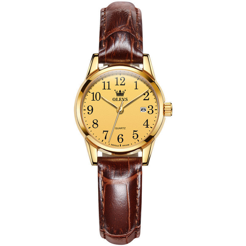Couple OLEVS Classic Wrist Watch Men's Women Stainless Steel Leather Belt Fashionable  Quartz Casual Wristwatch