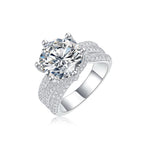 Women's Luxury Ring S925 Silver Large Diamond Ring Elegant Classic Moissanite Silver Ring Sterling Silver Women Ring