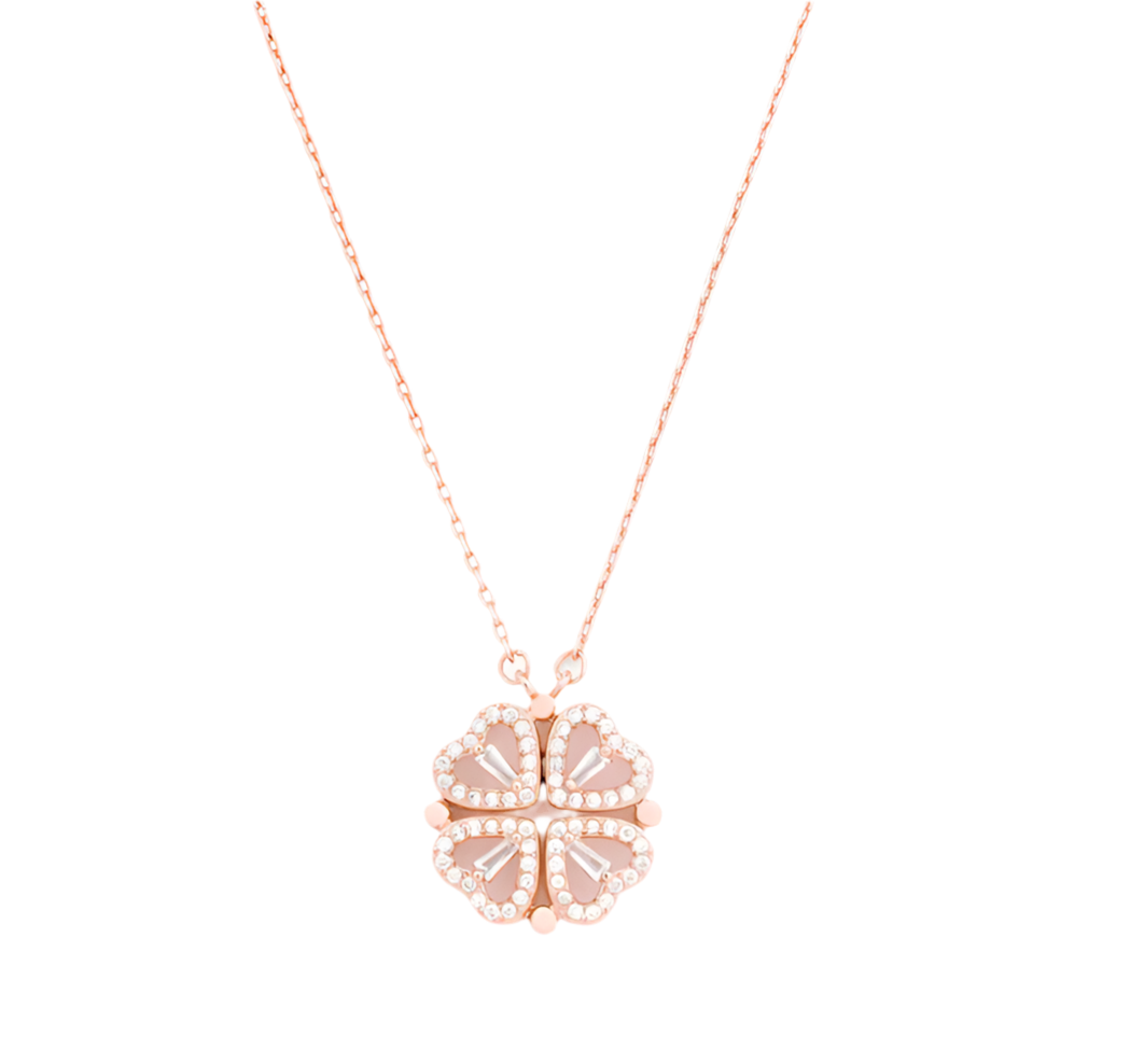 New Fashion Heart-shaped Four-leaf Flower Necklace
