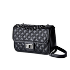 Women's Genuine Leather Rhombus Chain Shoulder Messenger Bag Women's Retro Shoulder Bag Chain Crossbody Bag