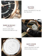Wwoor Brand Luxury Men Sports Watches Leather Fashion Casual Quartz Watch Waterproof Perfect Calendar Quartz Watch