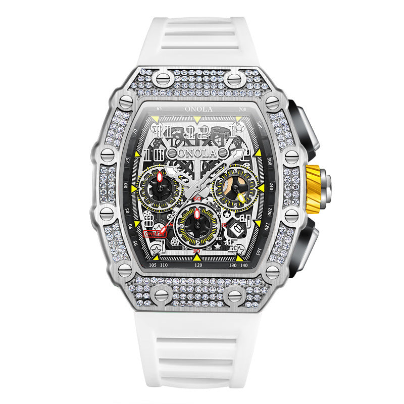 Orologio meccanico multifunzionale alla moda, nuovo, stile Full Diamond