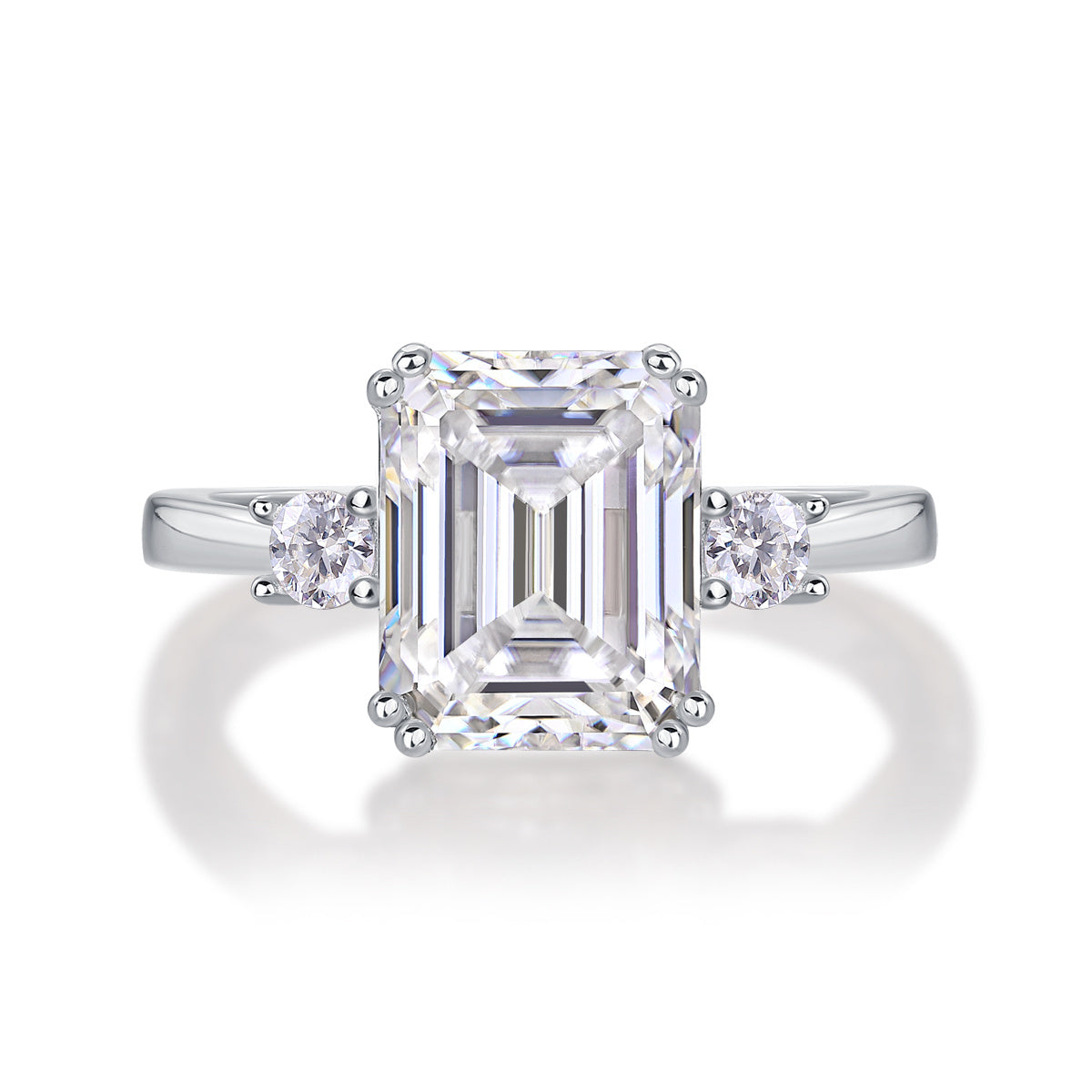 Baguette Diamond Ring Wedding Ring Luxury Moissanite Silver Ring