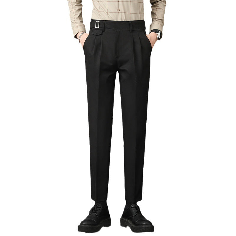 Heren modieuze zakelijke casual formele broeken micro-elasticiteit midden taille herenbroeken slim fit heren casual broeken
